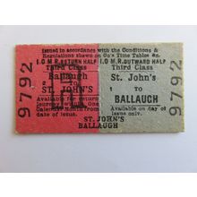 Isle of Man Railway St Johns-Ballaugh Ticket #613