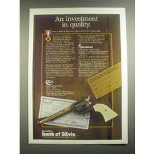 1985 Bank of Silvis Advertisement -Colt Handgun - An investment in quality