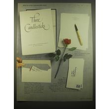 1966 Three Candlesticks Paper and Envelopes Advertisement