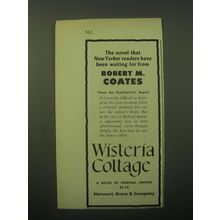 1948 Harcourt, Brace & Company Book Ad - Wisteria Cottage by Robert M. Coates