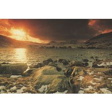 Mount Snowdon Twin Lakes Sunset Welsh 1970s Postcard