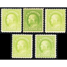 513, Mint VF NH 13¢ GROUP OF FIVE Franklin's CV $105.00 * Stuart Katz
