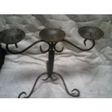 Cast iron candle holder decorative holds 3 candles
