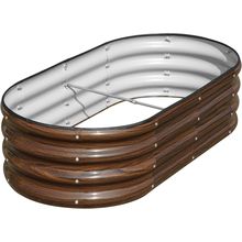 Snugniture Galvanized Raised Garden Bed, 4X2X1Ft Oval Metal Planter Box for Plan