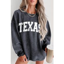 Gray TEXAS Graphic Corded Pullover Sweatshirt