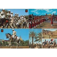 Morocco Hassan Military Mounted Riders 4x Postcard s