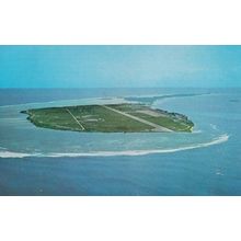 Gan Airport Maldives Islands Indian Ocean Plane Window View 1970s Postcard