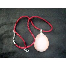 Extraordinary large 50x40x11mm dusky pink cats eye type pendant & necklace