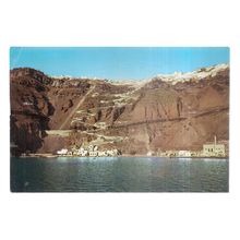 STEPS OF FIRA, SANTORIN ISLAND, GREECE used vintage postcard #