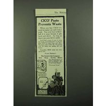 1918 Carter Ink Cico Paste Ad - Prevents Waste