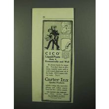 1918 Carter Ink Cico Liquid Paste Ad - Economically