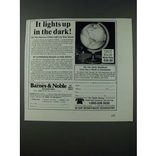 1986 Barnes & Noble Mercury Illuminated Globe Ad - It Lights Up in the Dark