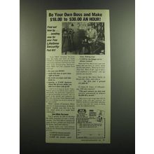 1986 Foley Belsaw Ad - Be your own Boss and make $18.00 to $30.00 an hour!