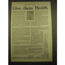 1924 Metropolitan Life Insurance Ad - Give them health