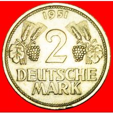 RARITY: GERMANY ★ 2 DEUTSCHE MARK 1951G! LOW START★ NO RESERVE!