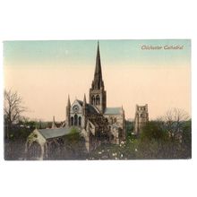 CHICHESTER CATHEDRAL, SUSSEX unused antique postcard by W H Barrett,
