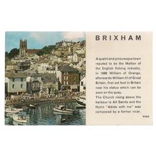 BRIXHAM, DEVON used vintage postcard 1975 postmark (history) =