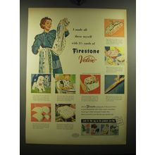 1949 Firestone Velon Ad - I made all these myself with 3 3/4 yards