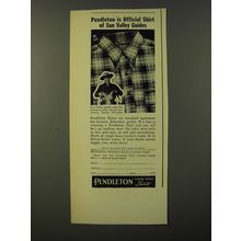 1938 Pendleton Wool Shirts Ad - Pendleton is official shirt of Sun Valley Guides