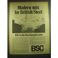 1968 BSC British Steel Corporation Ad - Modern mix for British Steel BSC
