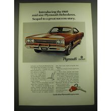 1969 Plymouth Belvedere Ad - Introducing the 1969 mid-size Plymouth Belvederes.