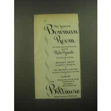 1946 The Biltmore Hotel NYC Ad - The famous Bowman Room for dinner and supper
