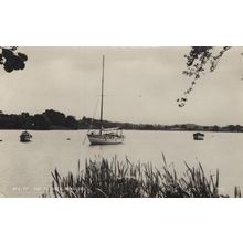Boat at The Flashes Winsford Cheshire Real Photo Postcard