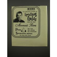 1953 Park Sheraton Hotel Advertisement - The fabulous fingers of Irving Fields