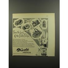 1953 Droste Chocolate Ad - From the land of the Easter tulip