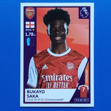 Panini Premier League 2020/21 Bukayo Saka Arsenal Sticker #32