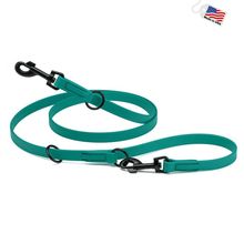 Dog Pet Adjustable Multi-Purpose Leash - W3/4" x L7' - Blue Aqua