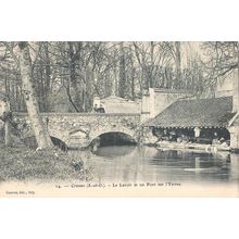 91 - Crosnes - le lavoir et un pont sur l'Yerres