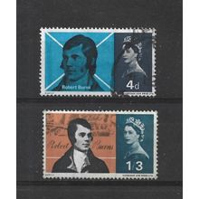 GB.Burns Commemoration set of 2.Phosphor Issue.Fine Used.Jul25