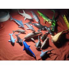 Lot of 18 MARINE CREATURES! Plastic & Rubber! SHARK!! $20.00 Shipped!