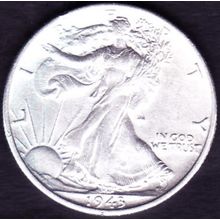 1943 S USA 50 Cents Silver Coin Liberty Walking