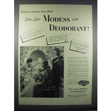 1945 Modess with Deodorant Sanitary Napkins Ad - Rave