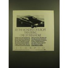 1988 Scorpio Car Ad - See the Wonders of Europe