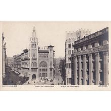 Barcelona Spain Plaza De Junqueras Aerial Old Postcard