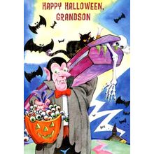 Happy Halloween Grandson - Halloween Greeting Card - 027972