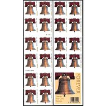 Liberty Bell Booklet Pane With Gold Color Shift Error - Stuart Katz