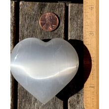 FLASHY Selenite Puffy Heart Satin Spar Polished Crystal Healing White Chakras