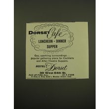 1961 Hotel Dorset Advertisement - Dorset Caf Luncheon Dinner Supper