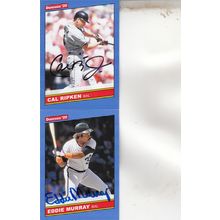 CAL RIPKEN JR & EDDIE MURRAY AUTOGRAPH 2020 BALTIMORE ORIOLES HOF WORLD CHAMPION