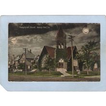 New Jersey Asbury Park Presbyterian Church Night Street Scene~3679