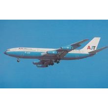 Ilyushin 86 RA-86140 Plane of AJT Air International at Rimini Airport Postcard