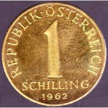 1962 Austria 1 Schilling Coin