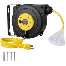 Retractable Extension Cord Reel Power Cord Reel 30FT 16AWG/3C SJTOW