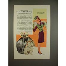 1944 General Tire Ad w/ Bulldog - Test Cars Proved