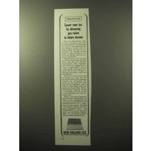 1964 New England Life Insurance Ad - Lower Your Tax