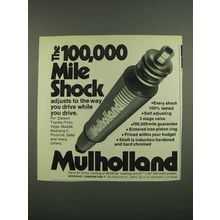 1974 Mulholland Shocks Ad - 100,000 Mile Shock